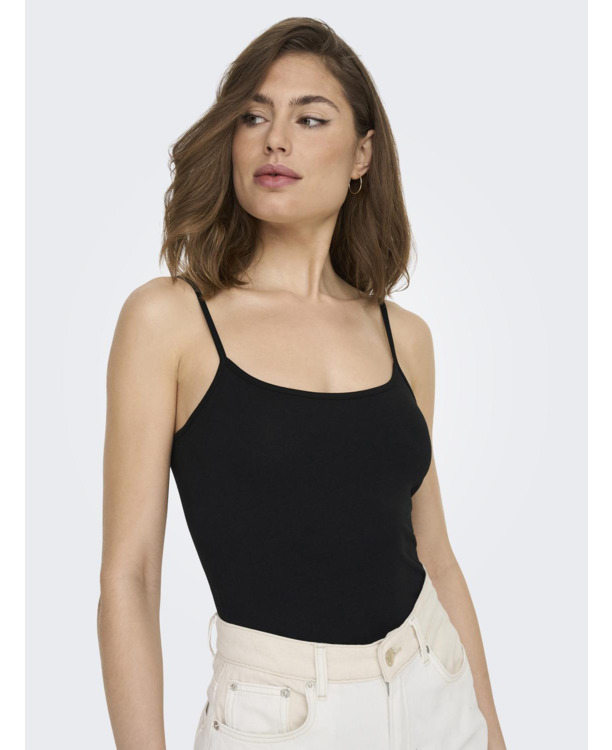 Regular Fit U-Neck Sleeveless (S/L) Regular fit tanktop met knoopsluiting