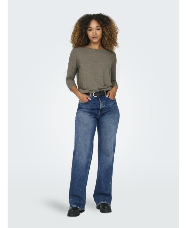 Loose Fit O-Neck 3/4 Sleeves (3/4) Top met ronde hals en 3/4 mouwen voor dagelijks comfort