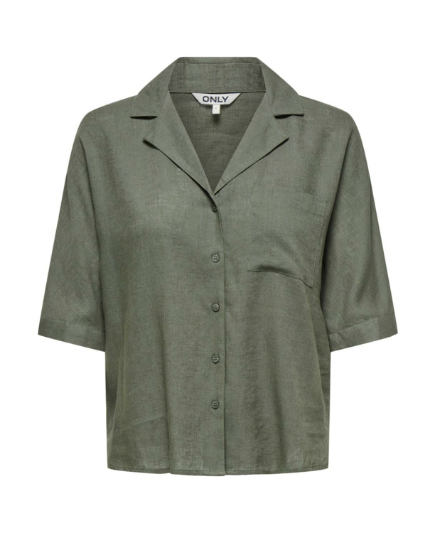 Regular Fit Shirt Collar Short Sleeves (S/S) Basic overhemd met knoopsluiting en korte mouwen