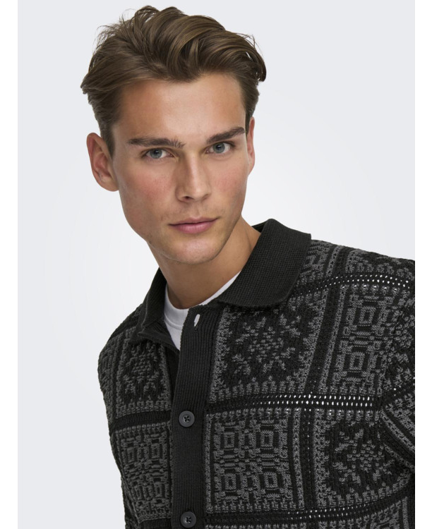 Relaxed Fit Split Hals Lange Mouwen (L/M) Heren