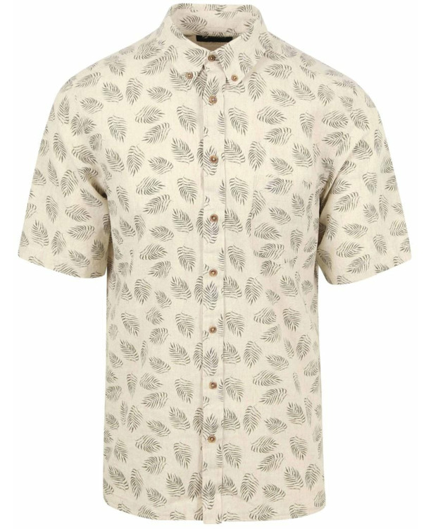 Suitable Short Sleeve Overhemd Linnen Sheng Groen