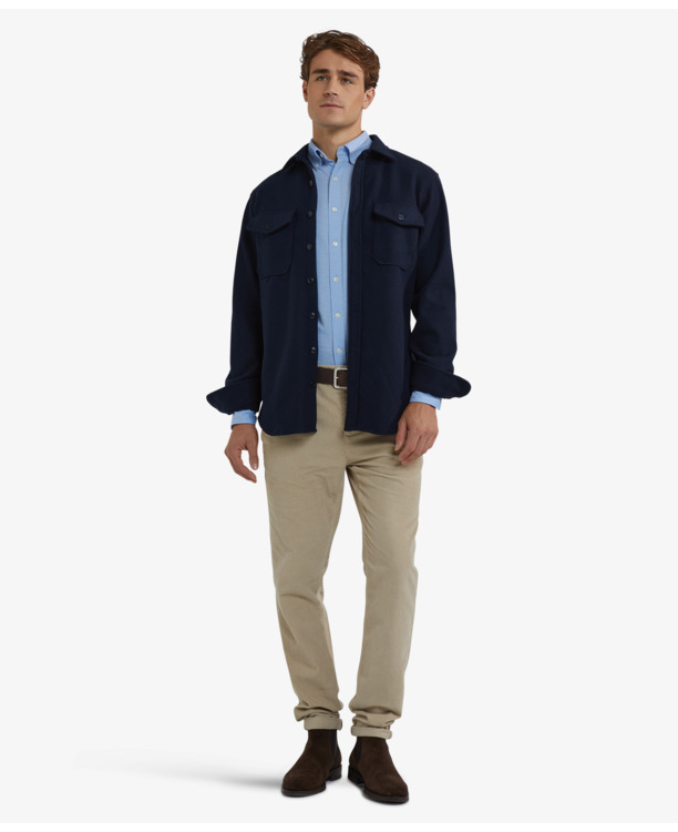 Wool Look Overshirt 100% Cotton Heren