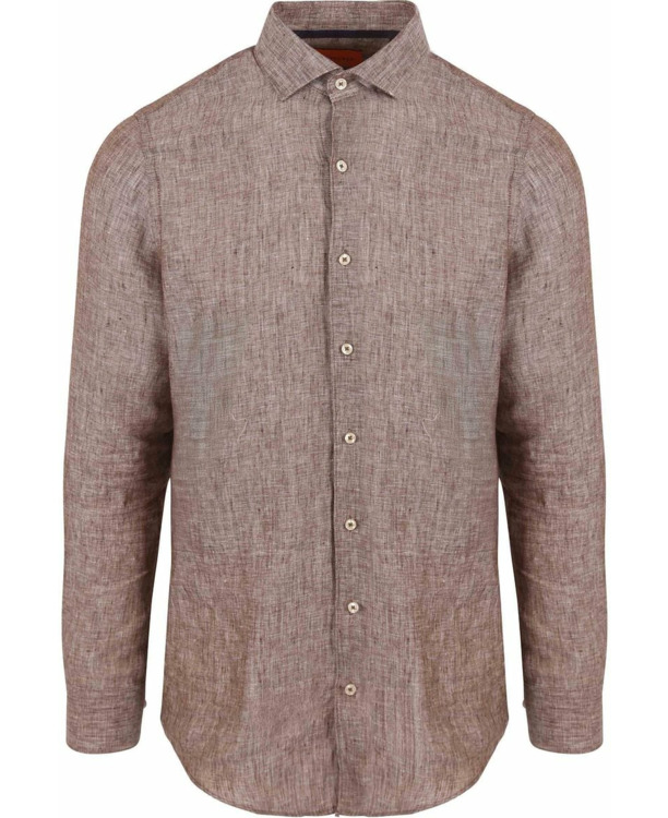 Suitable Overhemd Linnen Taupe