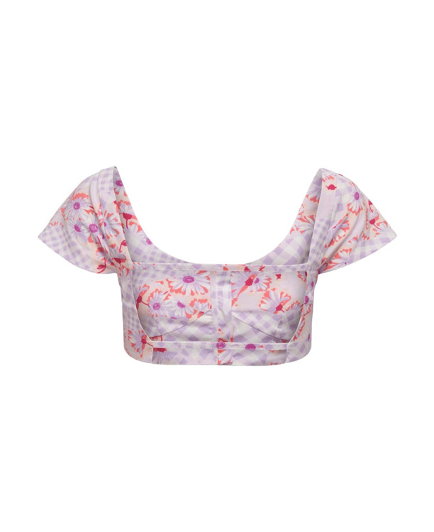 ONLMADELINE S/S OPEN BACK CROP TOP