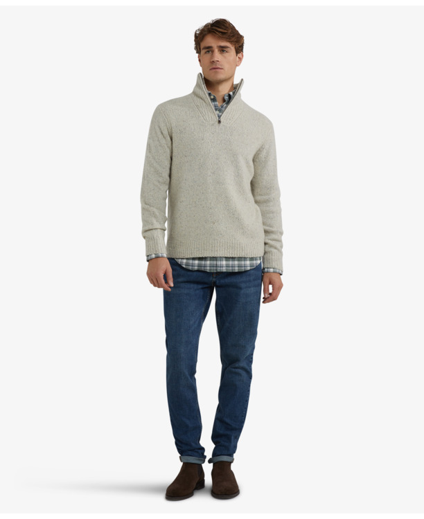 Zip Mock Fishermans Sweater Heren