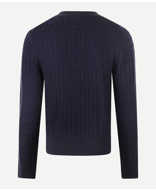 Cable Crew Neck Sweater 100% Lambswool Heren