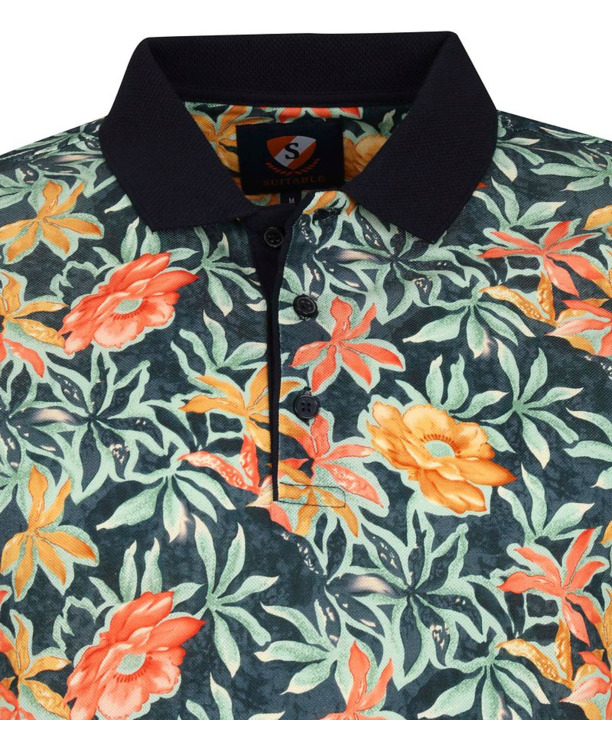 Suitable Polo Bloemen Groen