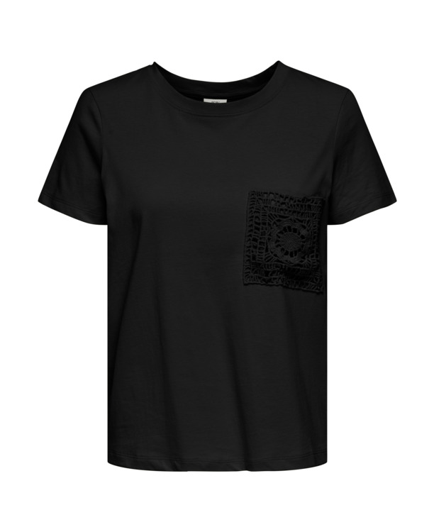 JDYSELMA S/S CROCHET POCKET TOP JRS