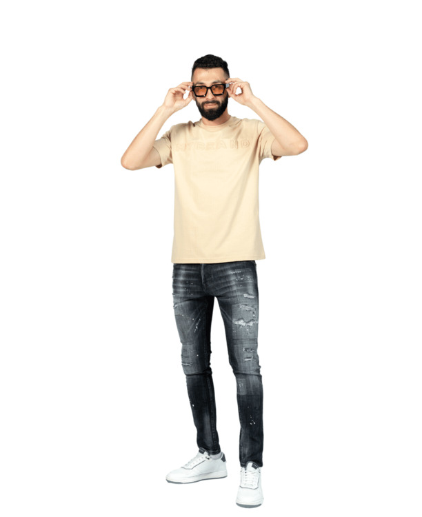MYBRAND Geëmbosseerd Statement T-shirt MANNEN