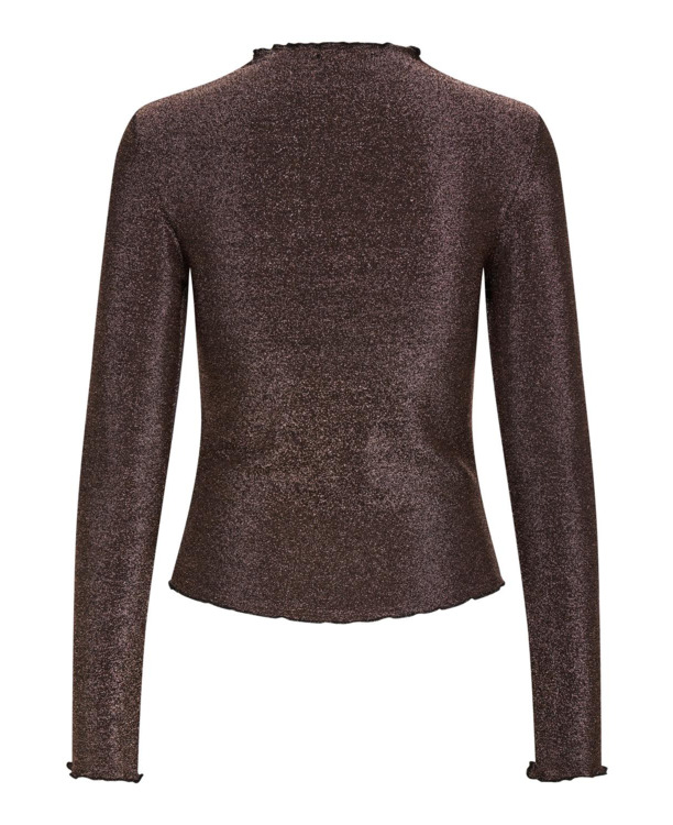 Standard Fit High Neck Long Sleeves (L/S) Lange mouwen Glitter detail top