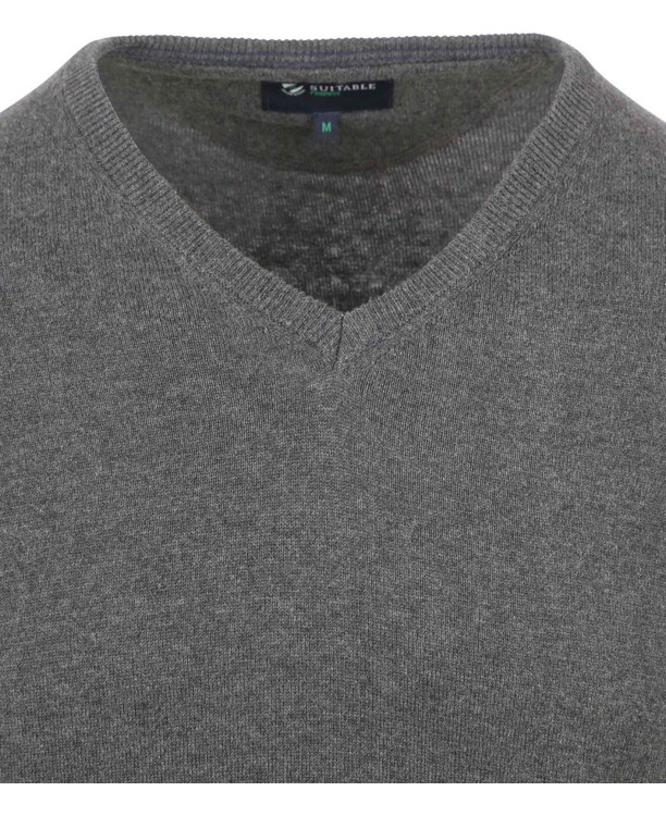 Suitable Respect Vinir Pullover Melange Antraciet