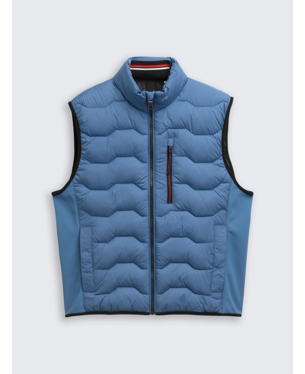 Hybride watteerd vest met bomberkraag