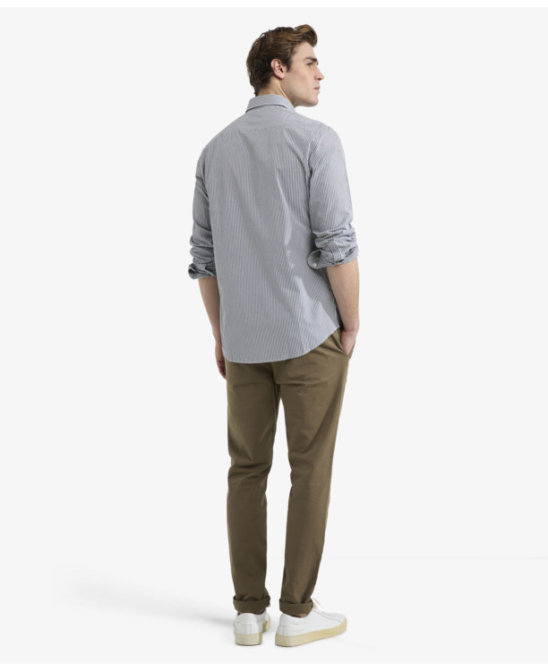 Striped Poplin Shirt 100% Cotton Heren