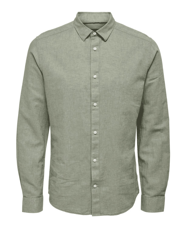 Slim Fit Overhemdkraag Lange Mouwen (L/M) Heren