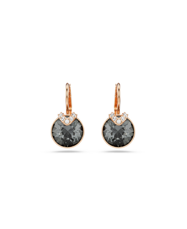 Bella Pierced Earrings Drop Rose Gold shiny Crystal Silver Night