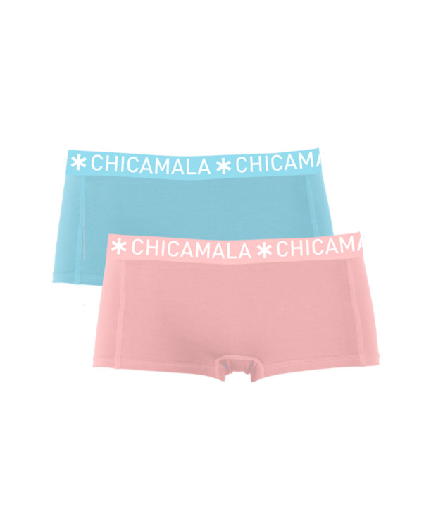 Dames 2-pack Boxershorts Effen Blue/Pink