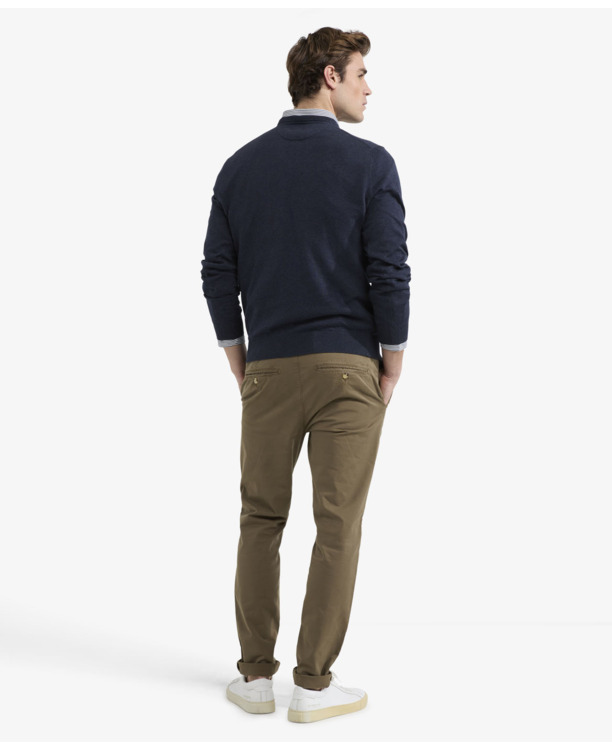 V-Neck Sweater 100% Cotton Heren