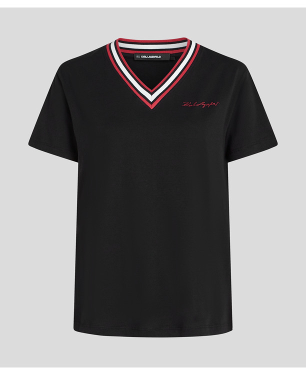 RIB V-NECK SIGNATURE T-SHIRT