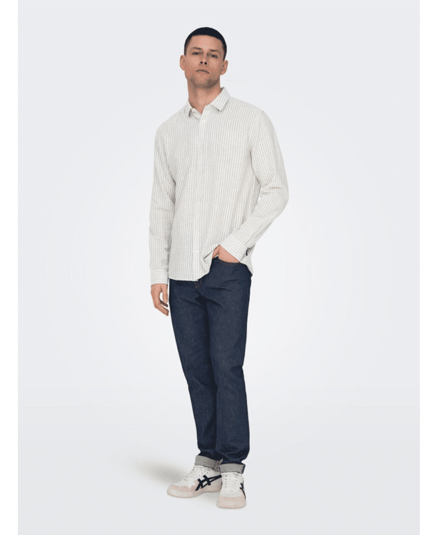 Slim Fit Overhemdkraag Lange Mouwen (L/M) Heren