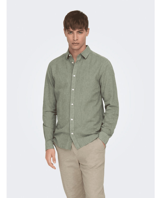 Slim Fit Overhemdkraag Lange Mouwen (L/M) Heren