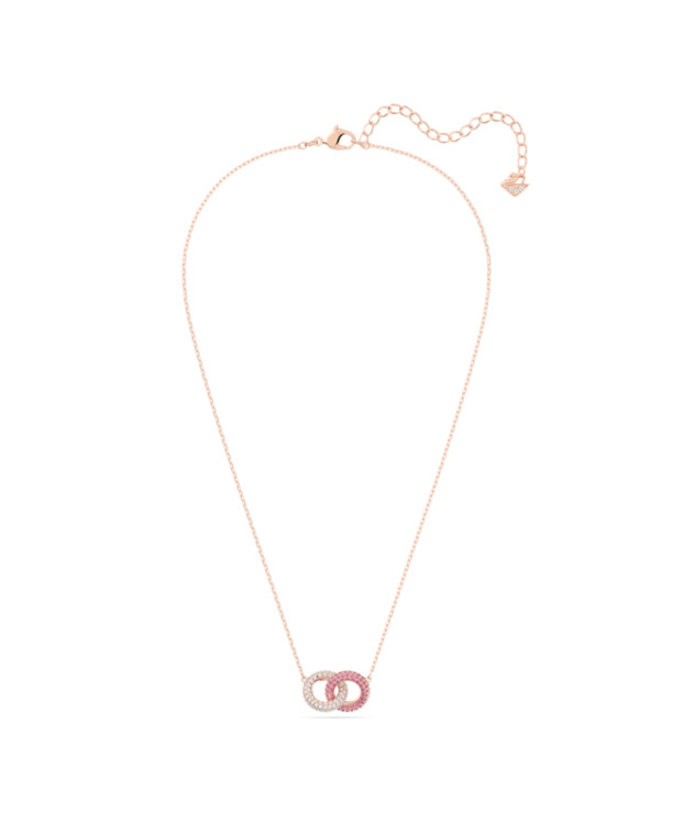 Dextera Round Necklace Rose Gold shiny Light Rose Crystal