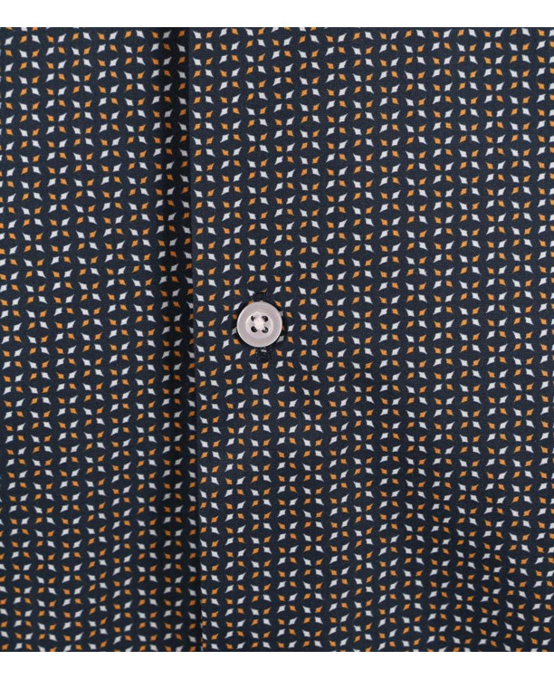Suitable Short Sleeve Overhemd Print Navy