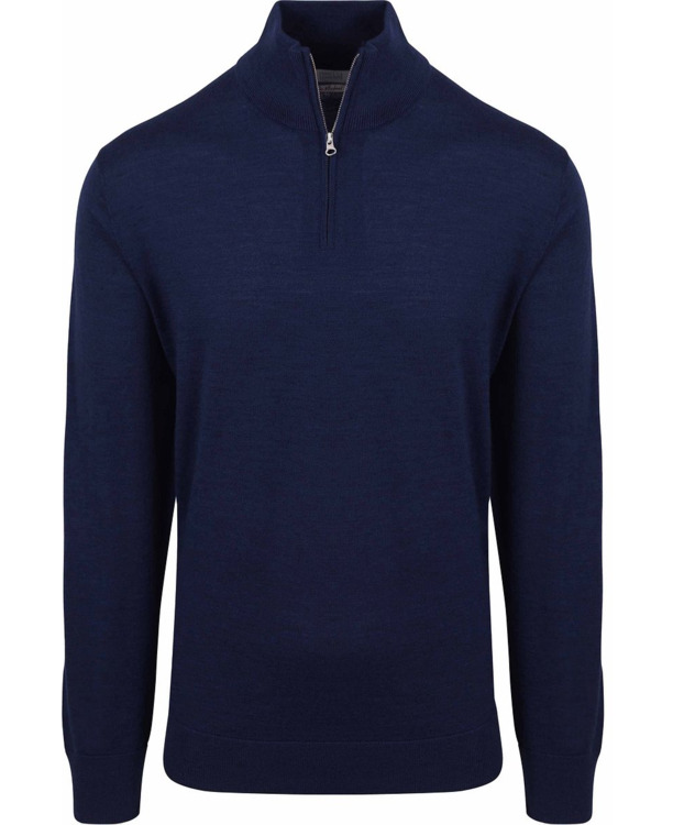 King Essentials The Michael Half Zip Pull Merino Navy