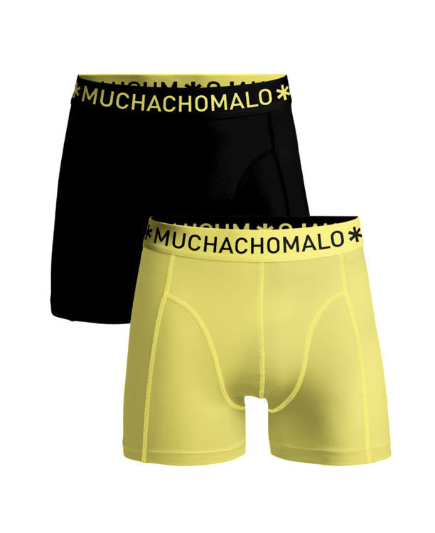 Heren 2-Pack Boxershorts Effen Yellow/Black