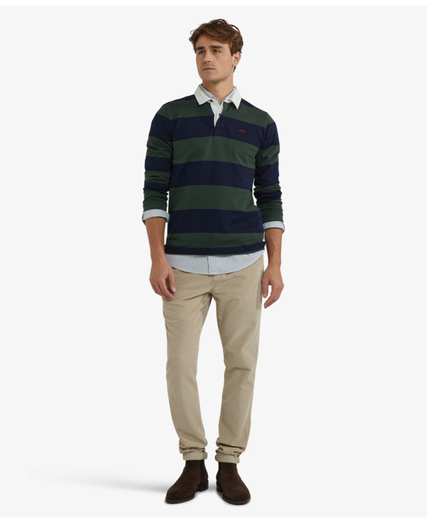 Striped Rugby 100% Cotton Heren