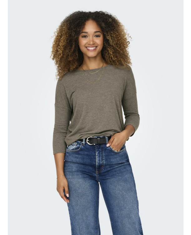 Loose Fit O-Neck 3/4 Sleeves (3/4) Top met ronde hals en 3/4 mouwen voor dagelijks comfort