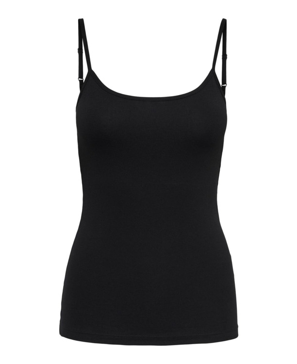 Regular Fit U-Neck Sleeveless (S/L) Regular fit tanktop met knoopsluiting