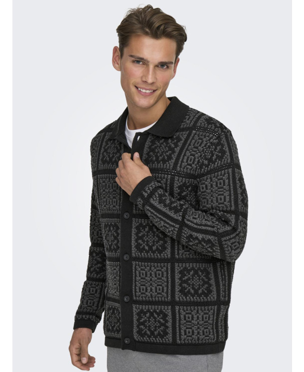 Relaxed Fit Split Hals Lange Mouwen (L/M) Heren