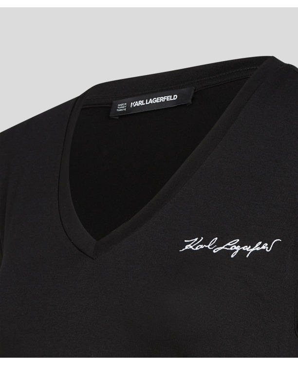 V-NECK RUCHED DETAIL T-SHIRT