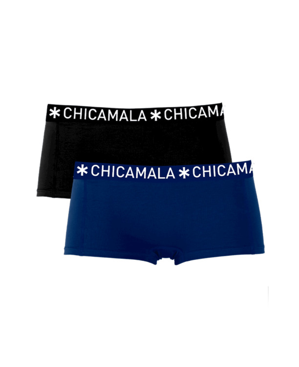 Dames 2-pack Boxershorts Effen Blue/Black