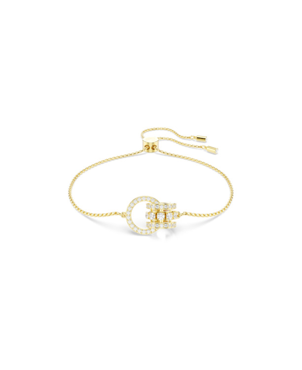 Hyperbola Spin Soft Bracelet Round Gold shiny White Crystal