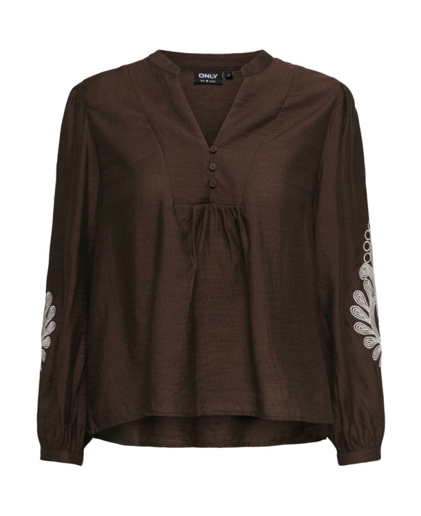 Regular Fit O-Neck 7/8 Sleeves (7/8) Regular fit top met knoopdetail voor dagelijks gebruik