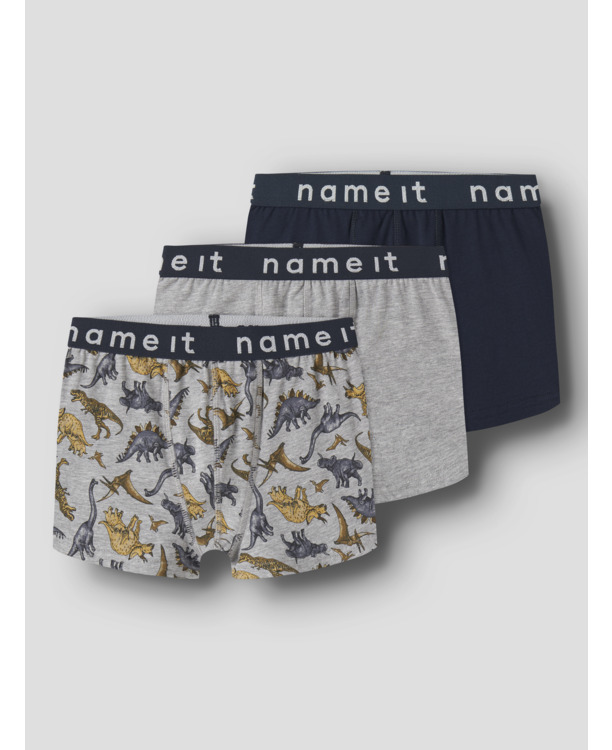 NKMPBOXER 3P GREY MELANGE DINO INJ