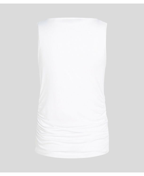 BOAT NECK RUCHED DETAIL TOP