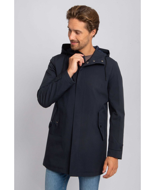 Suitable Jas Hood Tech Navy