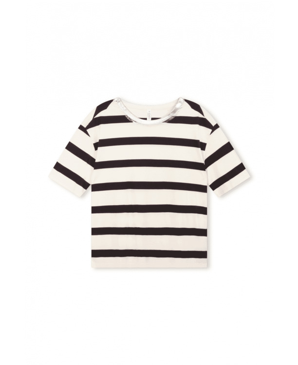 10DAYS Dames gestreept korte mouw t-shirt katoen