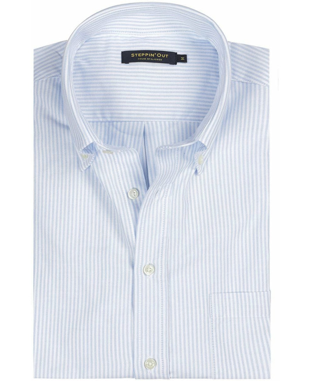 Steppin' Out Overhemd Oxford streep regular fit button-down Light Blue