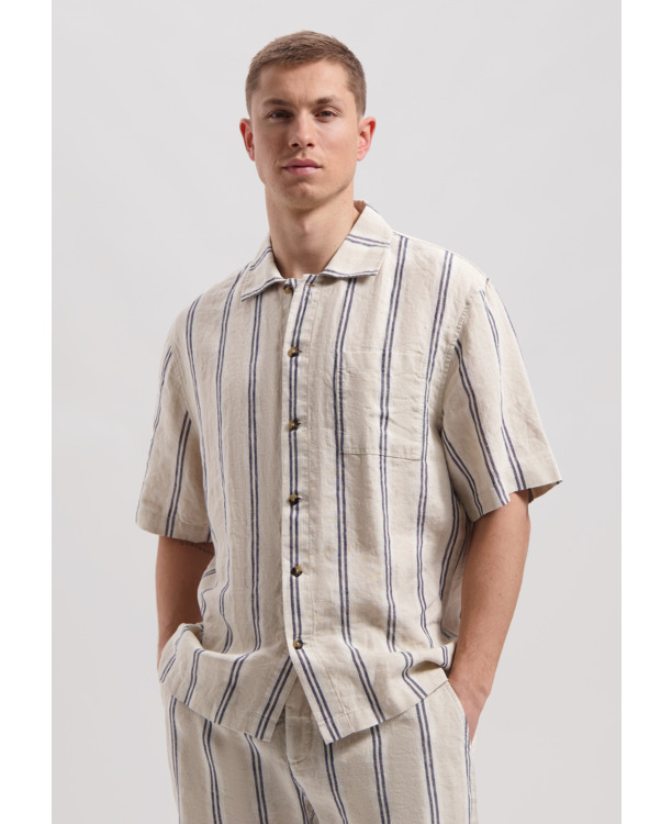 Saul Shirt Linen Stripe