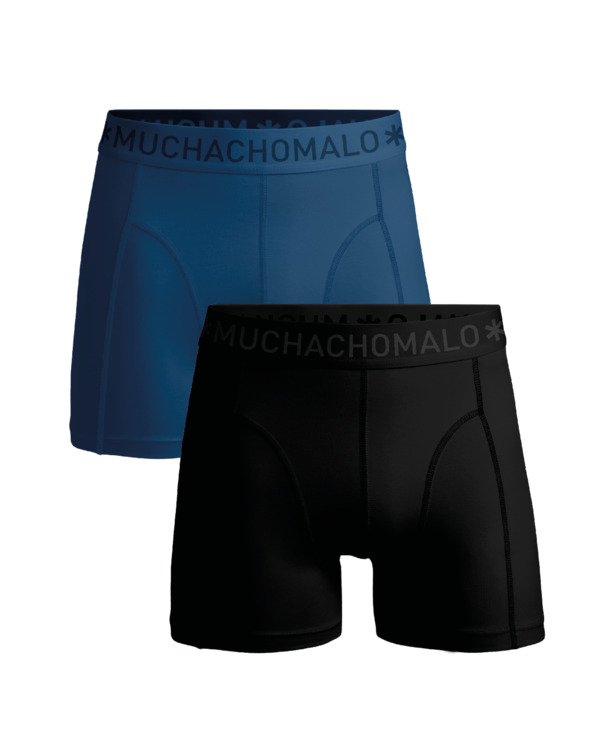 Heren 2-Pack Boxershorts Effen Black/Blue