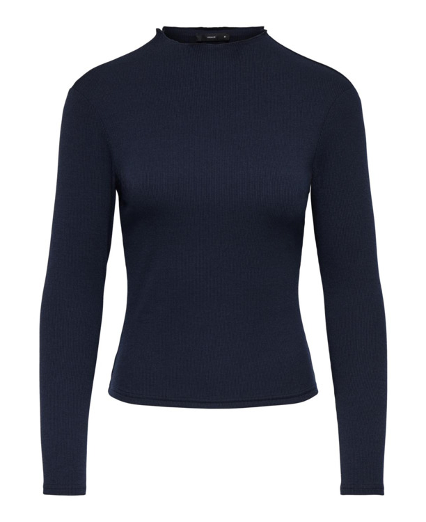 Regular Fit O-Neck Long Sleeves (L/S) Top met O-hals en ruches