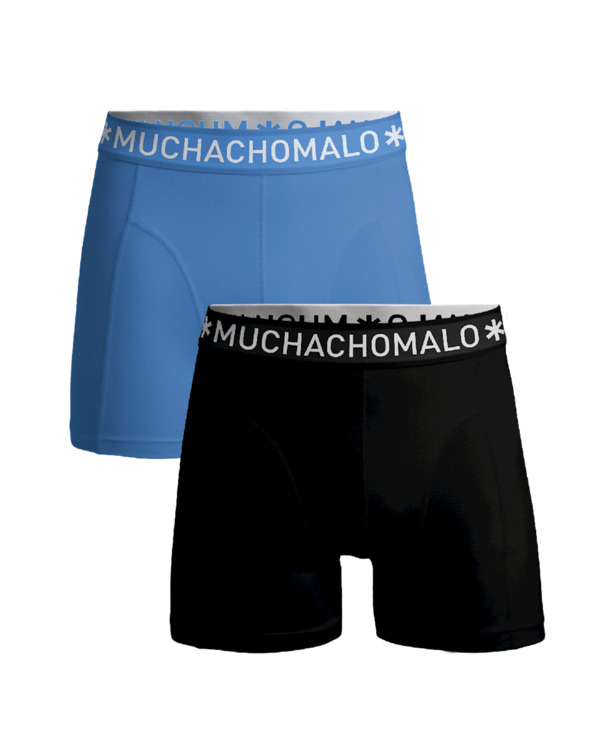 Heren 2-Pack Boxershorts Effen Black/Blue