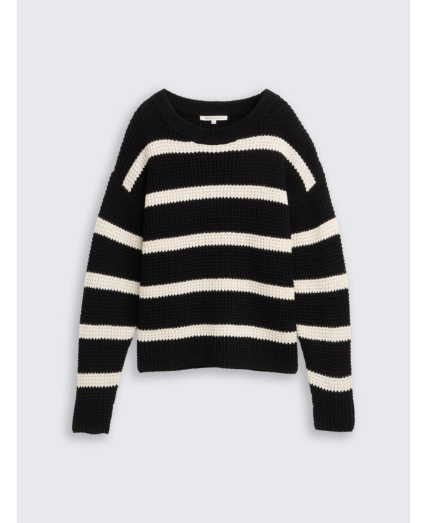 Uitgebreide trui met streeppatroon