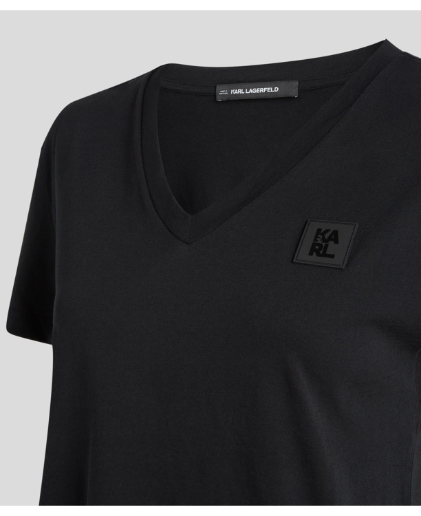 RUBBER PATCH V-NECK T-SHIRT