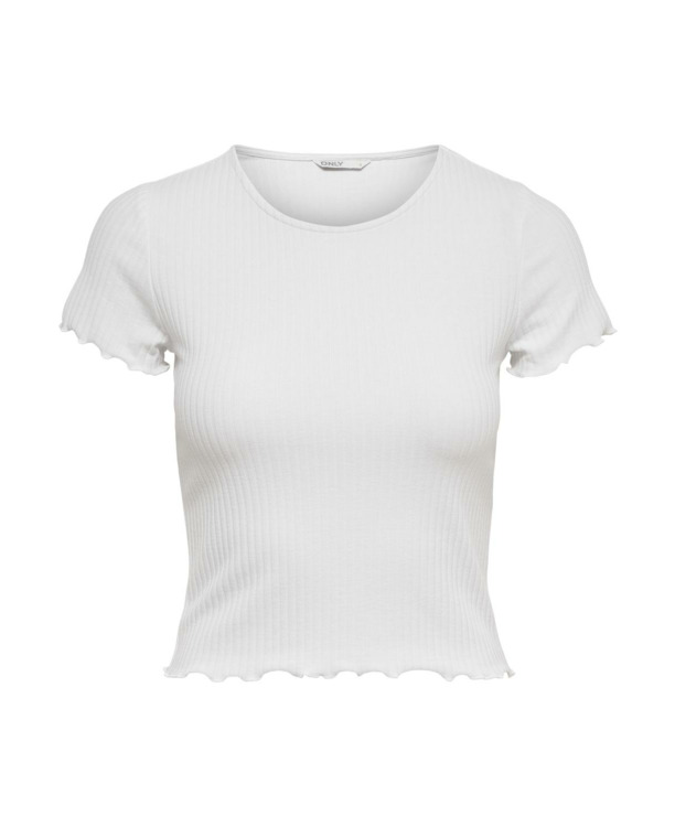 Regular Fit O-Neck Short Sleeves (S/S) Top met ronde hals voor dagelijks gebruik met ruches