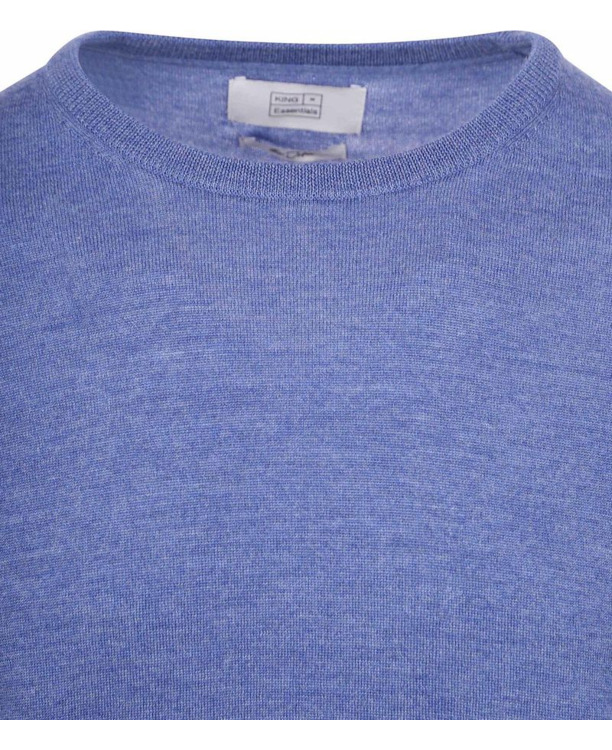 King Essentials The John Pullover Merino Mid Blauw