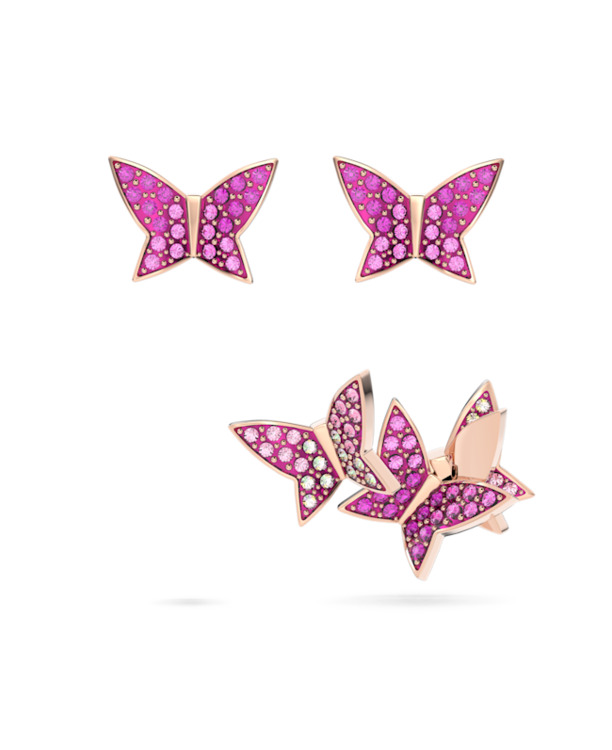 Idyllia Lilia Pierced Earrings Stud Rose Gold shiny Multi Light